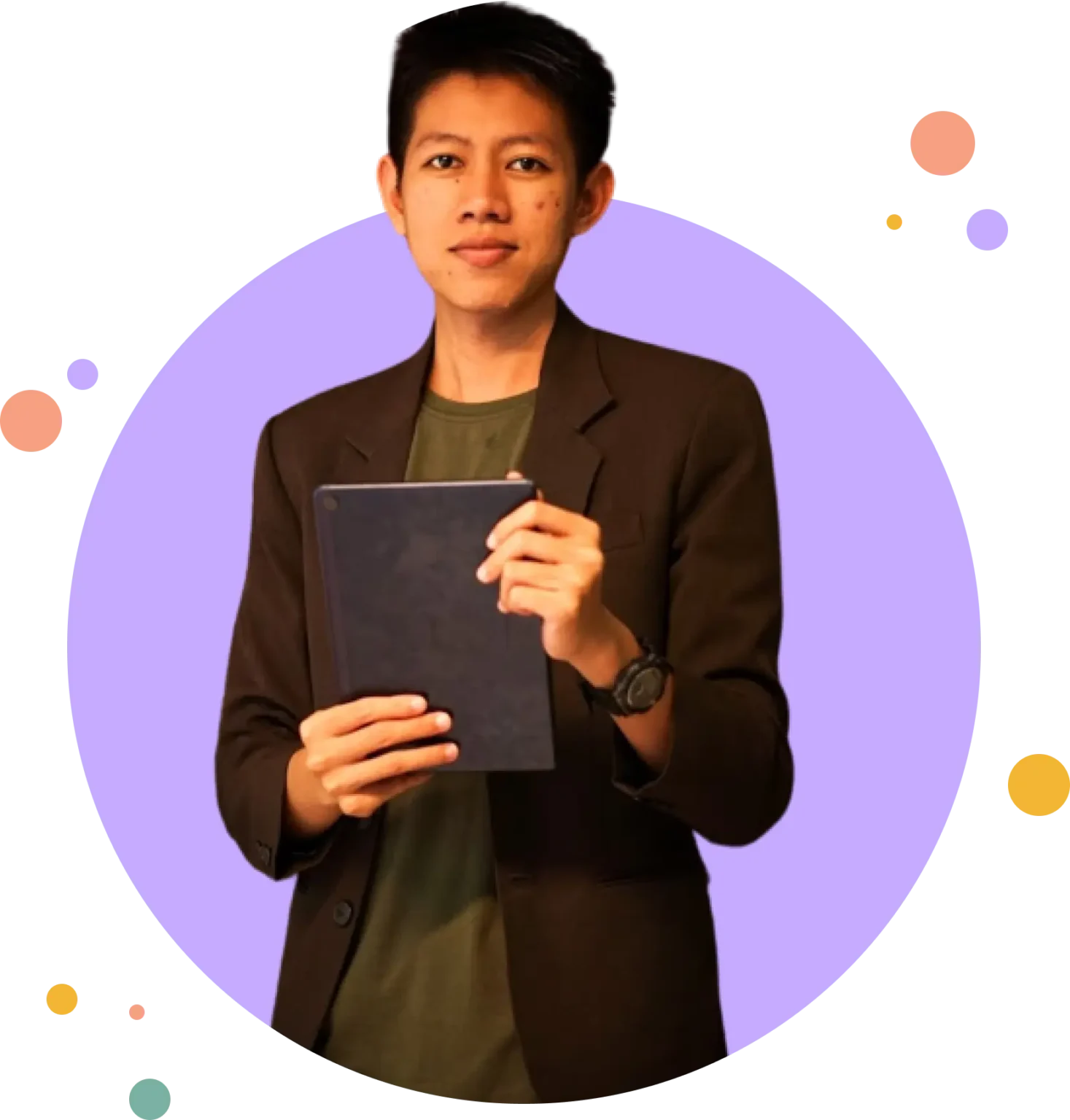 Founder holding a tablet